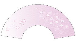 7寸5分35間の扇子のデザイン例12　桜柄　オーダー扇子　オリジナル扇子