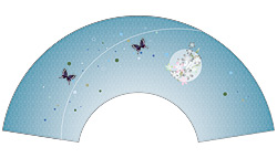 7寸5分35間の扇子のデザイン例13　蝶柄　オーダー扇子　オリジナル扇子