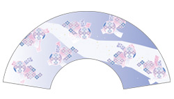 7寸5分35間の扇子のデザイン例15　紫陽花柄　オーダー扇子　オリジナル扇子