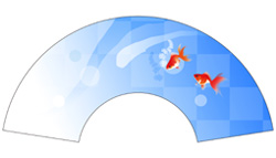 7寸5分35間の扇子のデザイン例16　金魚柄　オーダー扇子　オリジナル扇子