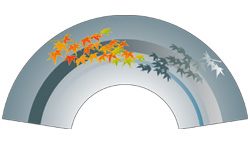 7寸5分35間の扇子のデザイン例25　紅葉柄　オーダー扇子　オリジナル扇子