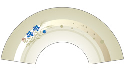 7寸5分35間の扇子のデザイン例26　桔梗柄　オーダー扇子　オリジナル扇子