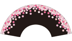 7寸5分35間の扇子のデザイン例27　桜吹雪柄　オーダー扇子　オリジナル扇子