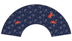 7寸5分35間の扇子のデザイン例28　金魚柄　オーダー扇子　オリジナル扇子