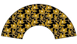 7寸5分35間の扇子のデザイン例32　蒔絵の椿柄　オーダー扇子　オリジナル扇子