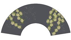 7寸5分35間の扇子のデザイン例33　こてまり柄　オーダー扇子　オリジナル扇子