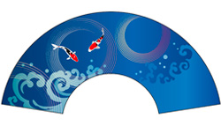 7寸5分35間の扇子のデザイン例24　錦鯉　オリジナル扇子