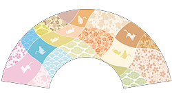 7寸5分35間の扇子のデザイン例6　猫柄　オーダー扇子　オリジナル扇子