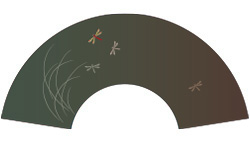 7寸5分35間の扇子のデザイン例20　赤とんぼ　オリジナル扇子