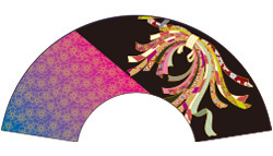 7寸5分35間の扇子のデザイン例1 桜柄　オリジナル扇子