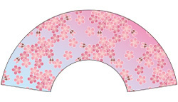 7寸5分35間の扇子のデザイン例2 桜柄　　オリジナル扇子