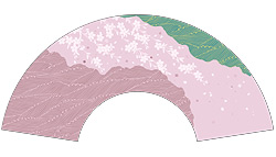 7寸5分35間の扇子のデザイン例7　桜柄　オーダー扇子　オリジナル扇子