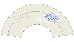 7寸5分35間の扇子のデザイン例10　紫陽花柄　オーダー扇子　オリジナル扇子